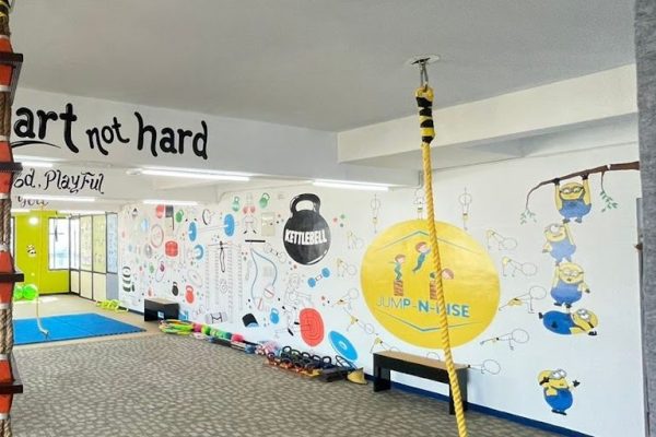 Safe and engaging play area for kids at Jump-n-Rise gym.